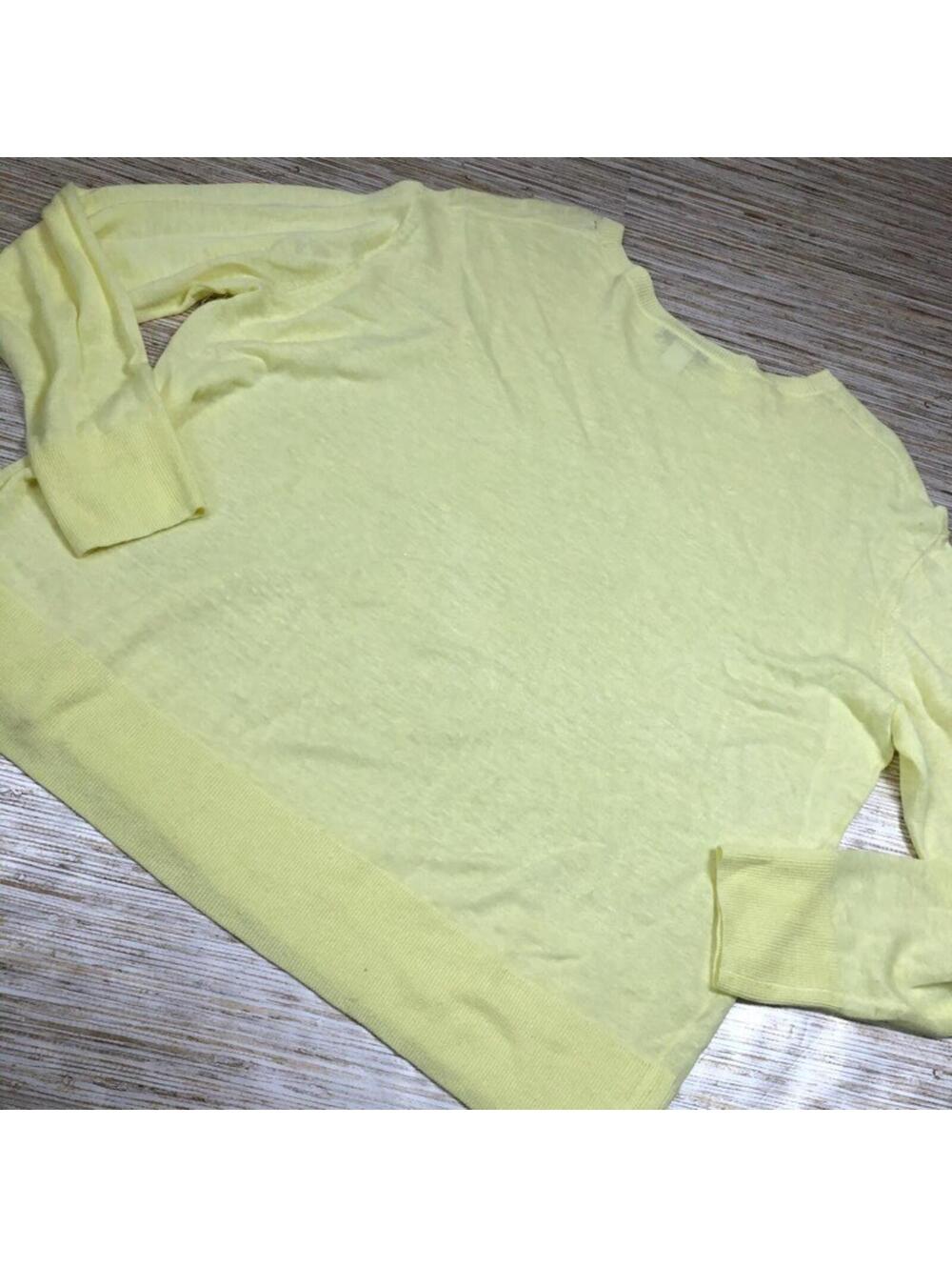 3300 Nordstrom Signature Womens Pullover Sweater Yellow Long Sleeve Crew L - Picture 2 of 4